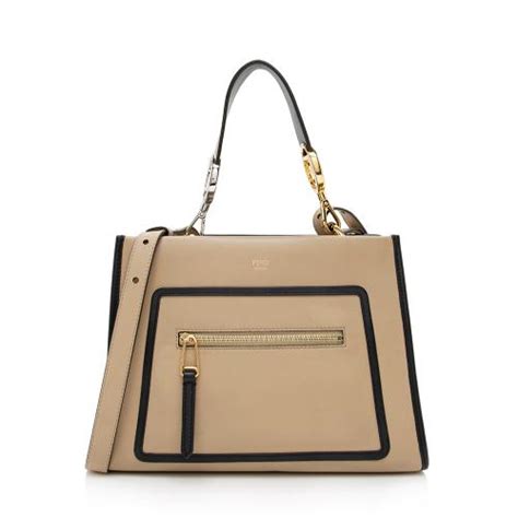 fendi runaway small tote beige brown calfskin leathe|Fendi San Francisco Grant.